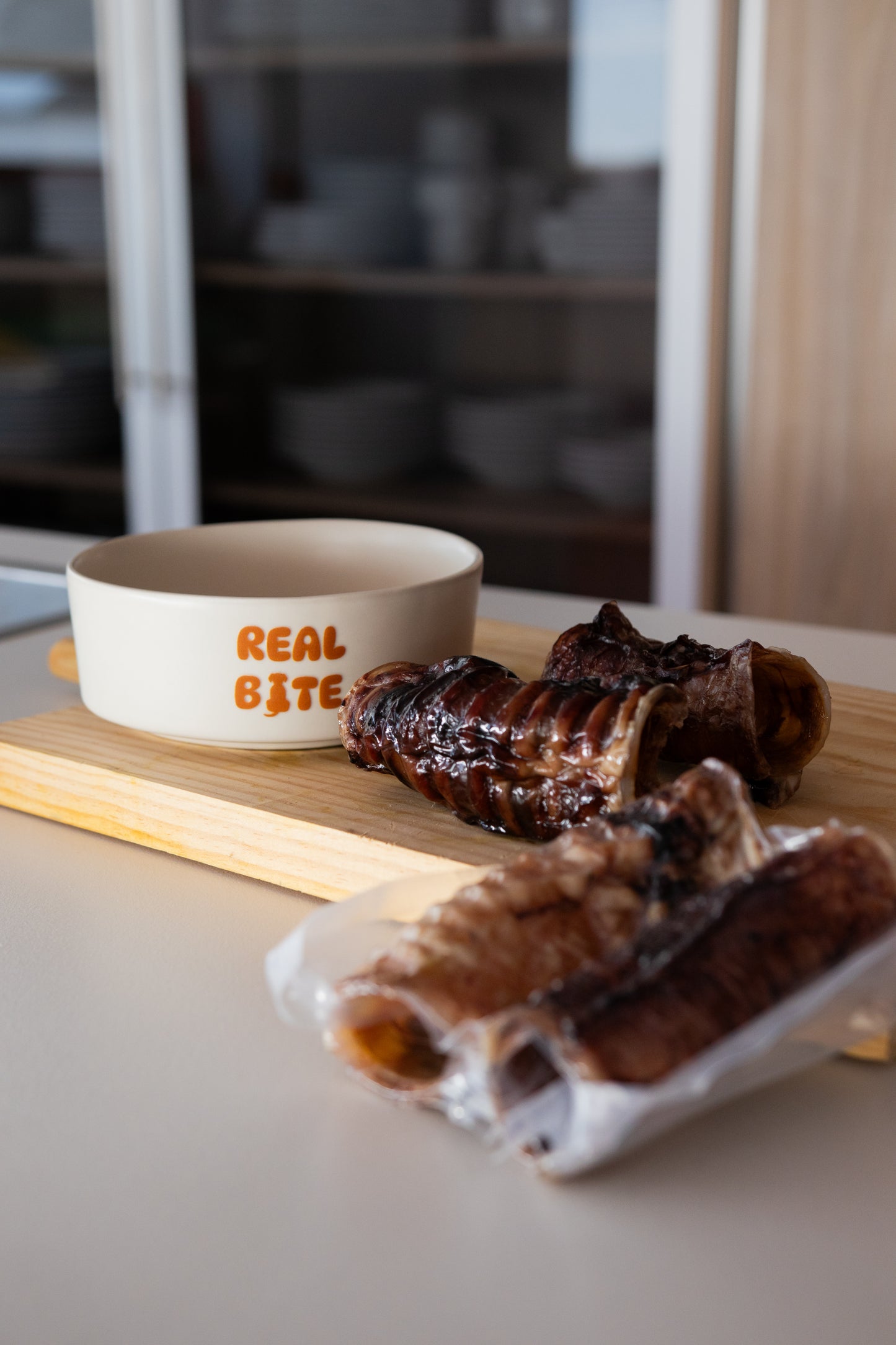 Snack tráquea de vaca deshidratada