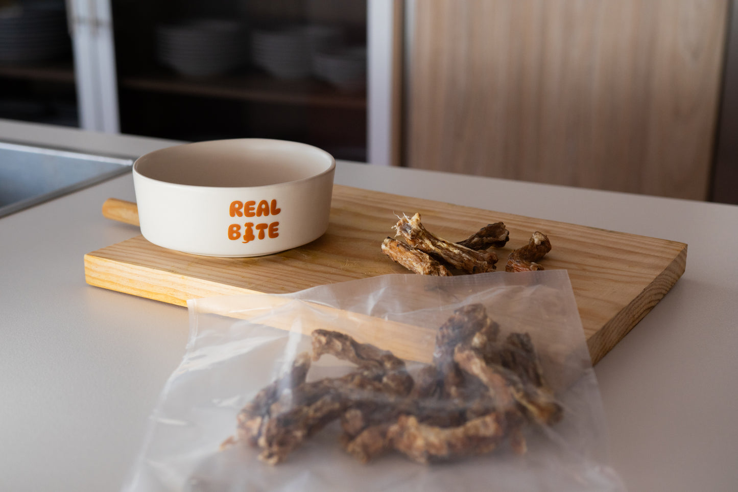 Snack cuellos de pollo deshidratados