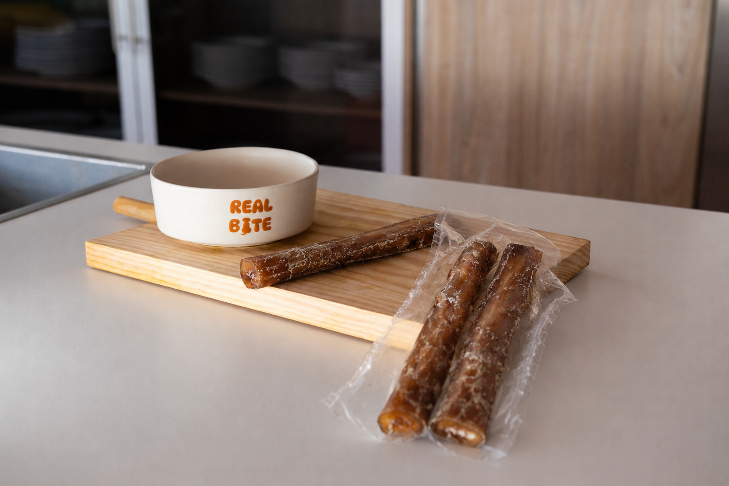 Snack tendones de vaca deshidratados